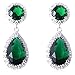 FC JORY Emerald Color Teardrop Dangle Bridal Wedding White Gold GP Green Cubic Zirconia Crystal Women Earrings