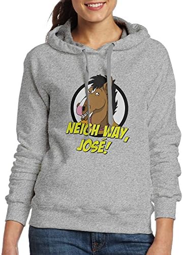 Anatoly Womens BoJack Cartoon Horseman Classic Hoodies Hooded Sweatshirt Ash XL
