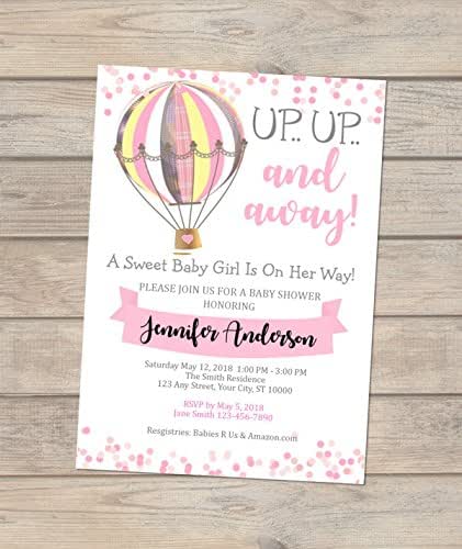 hot air balloon baby shower invitations