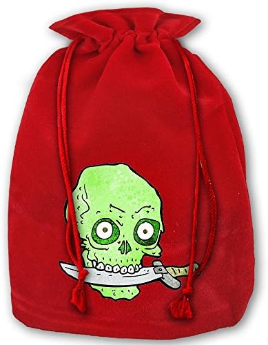 Depth Of Skull Drawstring Santa Sack | Personalized Jumbo Santa Bags For Storing Christmas Gifts Holiday Presents Stocking Decorations