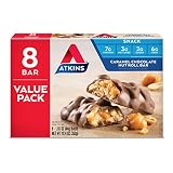 Atkins Snack Bar, Caramel Chocolate Nut Roll, Keto Friendly, 1.55 oz, 8 count