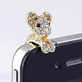 niceEshop New Crystal Dog Puppy Bear 3.5mm Antidust Anti Dust ear cap for iphone 5, HTC, Samsung