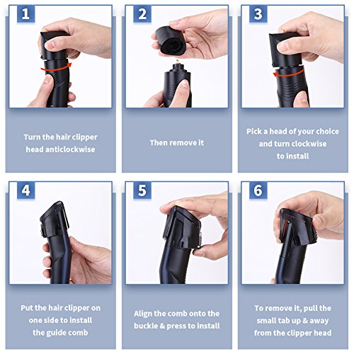 ELEHOT Hair Clipper Trimmer 5 in 1 Multifunctional Beard Grooming&Trimmer Kit with LCD Display, Titanium Blade and Replaceable Electric Shaver &Trimmer Heads for Men