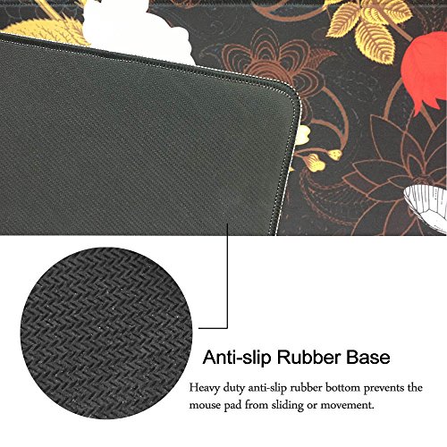 Extra Large Mouse Pad - Floral Design Gaming or Desk Mousepad - 31.5" x 15.7"x0.12''(3mm Thick)- XXL Protective Keyboard Desk Mouse Mat for Computer/Laptop-Rose with Butterfly