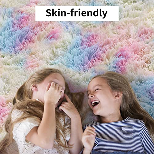 Fluffy Shag Area Rugs for Bedroom 4x6 Feet, Soft Fuzzy Shaggy Rugs for