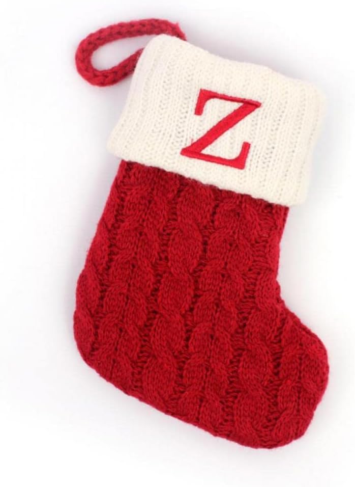 Stockings & Holders - Christmas Stocking with 26 Letter, Initial Embroidered Mini Cute Christmas Stockings Cotton Cord with White Super Soft Plush Cuffs Christmas Decorations, 5.5 * 7.1 in (Z)