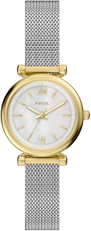 Carlie Watch für Damen, Goldfarbenes Quarz-Dreizeigerwerk mit Edelstahlarmband