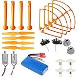 AVAWOÂ® Upgraded Syma X8C X8W X8G Venture Full Spare Parts Kit Crash Pack (Main Blade Propellers & Motor & Propeller Protectors Blades Frame & Landing Skid & Battery & Gear etc. - Orange