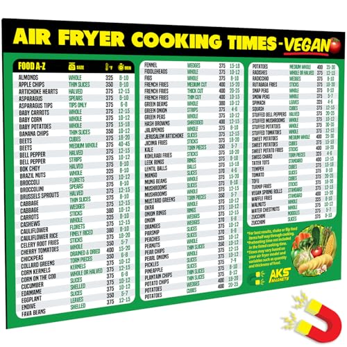 Vegan Air Fryer Cheat Sheet Magnet
