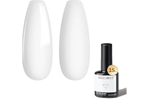 modelones Gel Nail Polish White Gel Polish Solid Nail Poish Soak Off Pastel U V White Art Design Salon DIY Manicure 15 ML