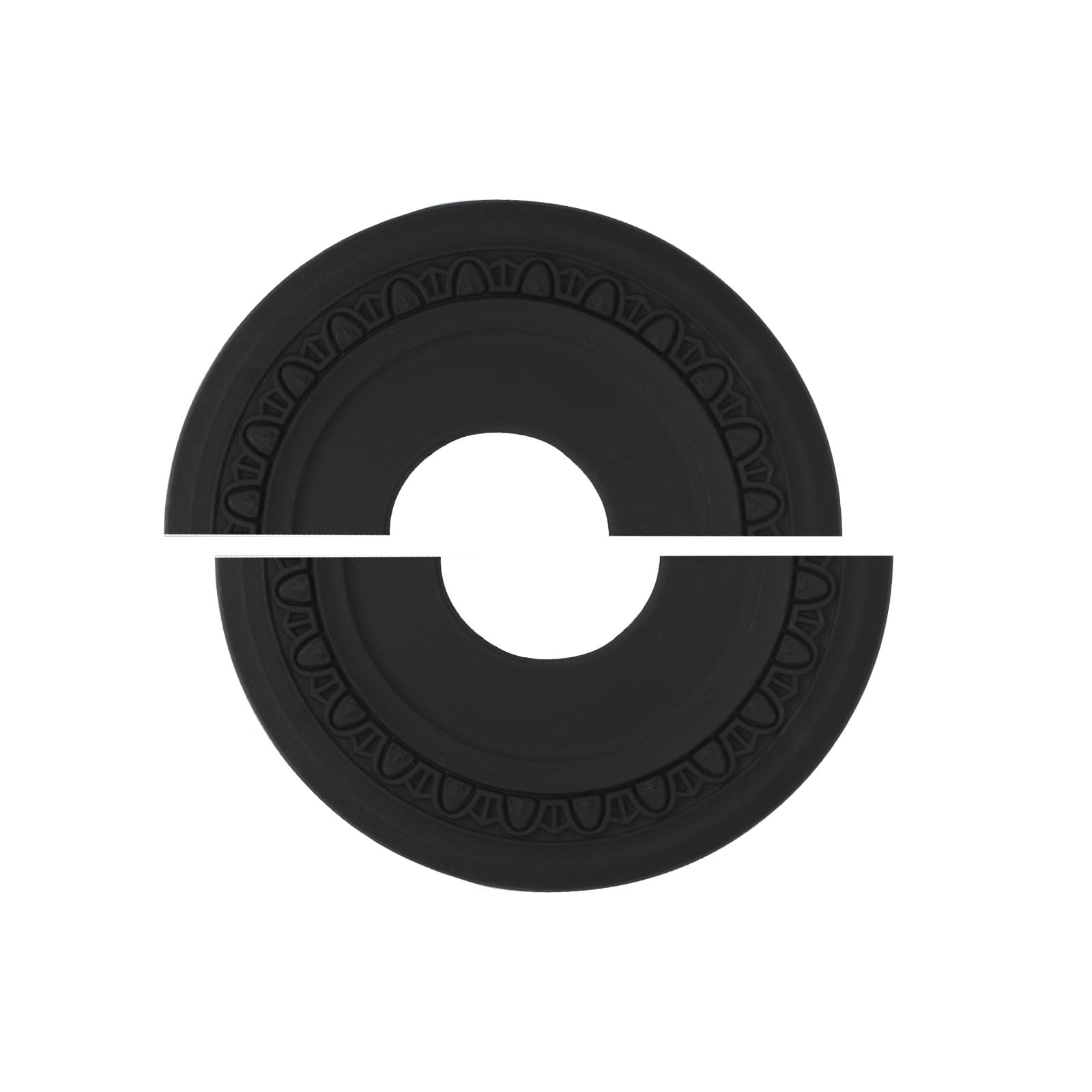 INCREWAY 1Pack Split Lighting PU Ceiling Black 3D Modeling Ceiling Cover Plate Ceiling Fan Medallion Home 12 Inch OD x 4 Inch ID