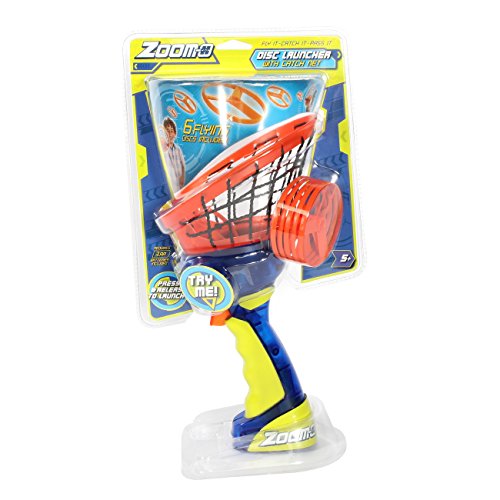 ZoomO Flying Disc Launcher w/Catch Net Catch and Shoot Plastic Discs