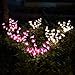 mopha Solar Garden Lights Outdoor Stake Bright LED Solar Powered Landscape Lights for Pathway,Yard,Patio,Deck,Walkway Christmas Decoration- Two Mode Solar Tree Lights (Orchid Light)