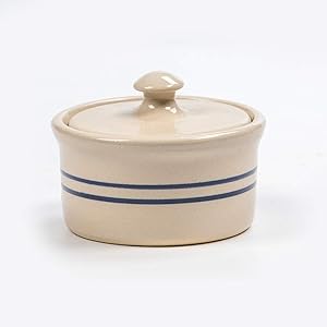 Stoneware Blue Stripe Ramekin w/Lid