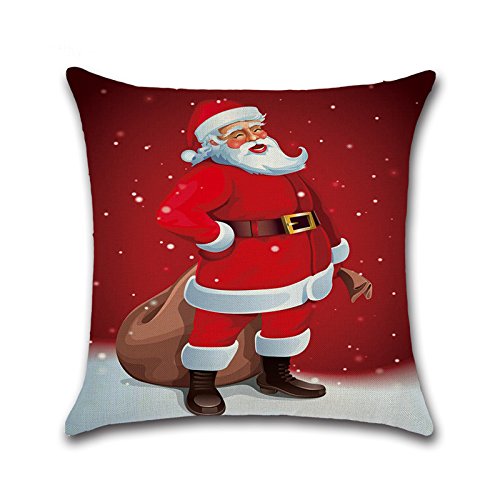 Pillow Case, 4 Set Of Red Christmas Decorative Pillow Covers, Square 18\