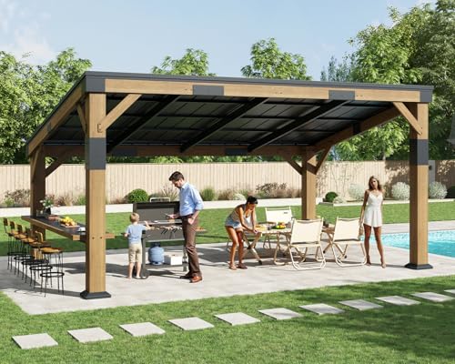 AMERLIFE 10x14 Grill Gazebo Review: Wood Frame BBQ Pavilion with Steel Roof image 25