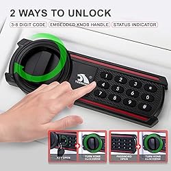 TIGERKING Digital Keypad Safe Box, Small Safe Money