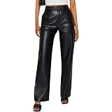 Faux Leather Pants for Women Solid 