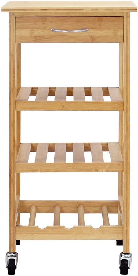 Oceanstar Design Group Bamboo Kitchen Trolley - Kitchen Islands & Carts