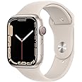 Apple Watch Series 7 (GPS + Cellular, 45 MM) Starlight Aluminum Case with Starlight Sport Band (Renewed)