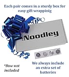 The Noodley's Flashing LED Light Gloves - Kids Size and Adult Size - Extra Batteries (Child, White/White)