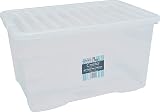 Wham Plastic Storage Boxes 60 Litre Pack of 5 Clear Nestable Stackable