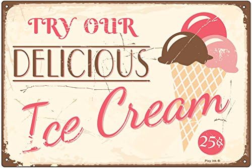 Try Our Delicious Ice Cream Retro Decorative Metal Sign