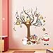 ElecMotive Merry Christmas Santa Claus Owls Christmas Tree Gifts Wall Decals, Living Room Bedroom Shop Window Removable Wall Stickers Murals Removable DIY Home Decorations Art Decor (Christmas)