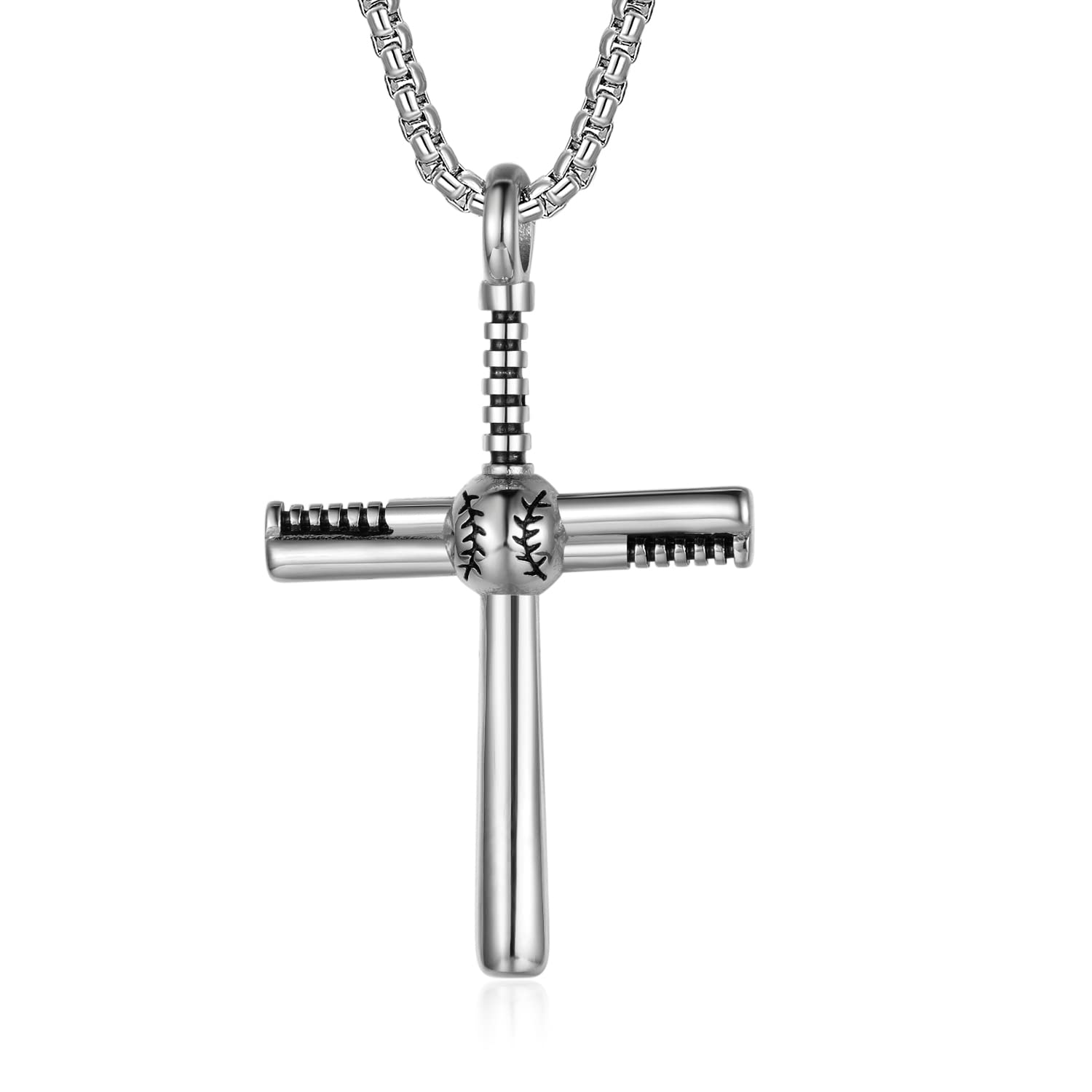 HattiDoris Baseball Cross Necklace for Men - Personalized Baseball Bat ...