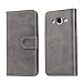Galaxy J5 Wallet Case (2015) - SOWOKO Galaxy J5 Leather Flip Cases Credit Card Slot Protection Cover for Samsung Galaxy J5 (Gray)