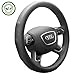 Nasibo Car Steering Wheel Cover,Breathable,Anti- Slip,Elegant,Great Hand Feel Ultrafine Fiber Leather for Universal 15 inch Middle Size Black
