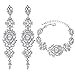 mecresh Silver Bridal Long Earring and Tennis Bracelet Austrian Crystal Jewelry Sets