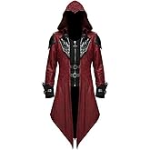 Medieval Renaissance Costume for Men Vampire Viking Trench Steampunk Gothic Coat Halloween Cosplay Party Outfits