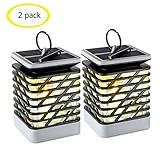 Espier Solar Candle Lantern, Solar Lights Outdoor Flickering Flame Effect Decorative Lamp for Garden Tree Yard Lawn Party, Waterproof Auto On Off(2 pack)