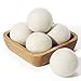 Wool Dryer Balls, 6 Pack XL Size Natural Fabric Softener Reduce Wrinkles&Save Drying Time, Reusable Organic Natural Fabric Softener