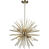 Artcraft AC11443 Contemporary Modern Eight Light Chandelier from Sunburst Collection in Brass Finish, 19.00 inches