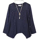 Speechless Big Girls' Hatchi Knit Sharkbite Top