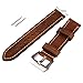 szzijia 22mm Black Brown Genuine Leather Watchband Wristwatch Watch Band Stainless Buckle