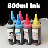 Compatible CISS Refill Ink Bottles(800ml, 100ml Per Color) for Canon Canon PIXMA Pro 9000- Black/Cyan/Magenta/Yellow/Photo Cyan/Photo Magenta/Red/Green