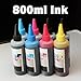 Compatible CISS Refill Ink Bottles(800ml, 100ml Per Color) for Canon Canon PIXMA Pro 9000- Black/Cyan/Magenta/Yellow/Photo Cyan/Photo Magenta/Red/Green