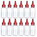 Bememo 12 Pack Tip Applicator Bottle Plastic Squeeze Bottle with Red Tip Caps, 1.35 Ounce