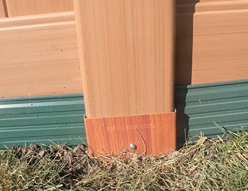 Fence Armor for Wood Fences - 4" x 4" (FITS 3.5" X 3.5" POSTS) - Redwood Grain - 10 Piece Set