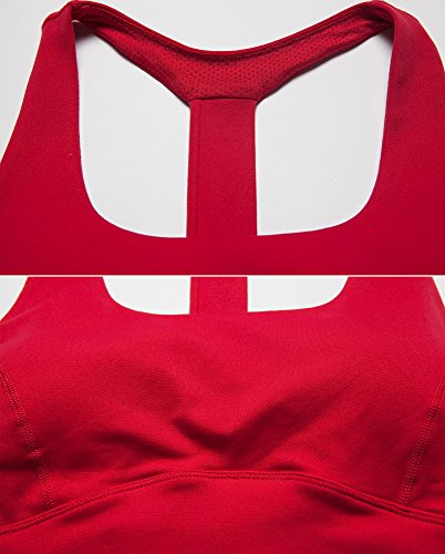 Campeak Professional Sport Bras High Impact Support Workout Tops For Women(Red M)