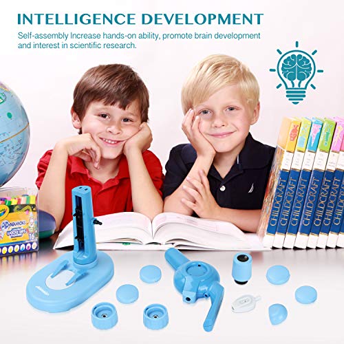 AOMEKIE Kids Microscope for Preschoolers Educational DIY STEM Toy