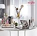 Acrylic Countertop Storage Makeup Organizer - Womens Nail polish make up brushes lipstick cosmetic brush jewelry holder with spacious bottom drawer counter display container for any vanity great gift!