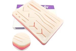 MJW Upgraded Suture Practice Pad 3 Layer 14 Pre-cut Wounds with Protective Horizontal and Vertical Mesh Layer Suture Pad for Training and Practice of Medical Veterinarian Students and Nurse