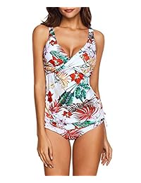 Conjunto de traje de baño de dos piezas con estampado Tankini para dama Camiseta sin mangas con calzoncillos triangulares de cintura alta Trajes de baño
