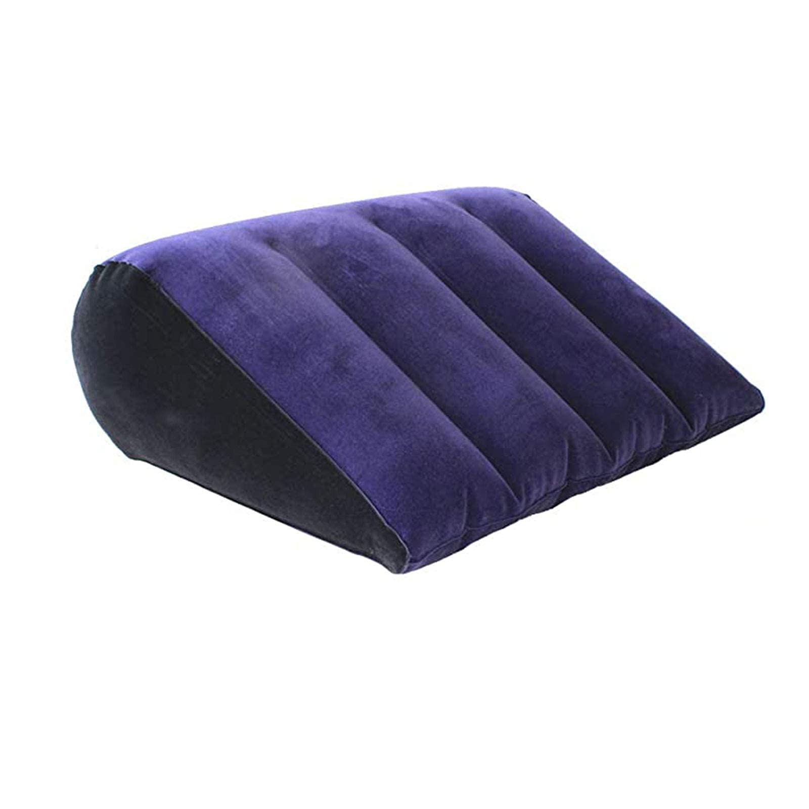 Inflatable Flocking Pillow Triangle PVC Yoga Pillow aid Deeper Supportive Portable Bed Wedge Portable Support Comfort Pillow for Couples Positioning Safe Cushion