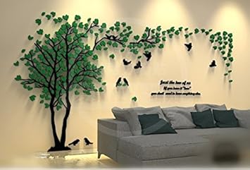 Amazon Who S Store ウォール ステッカー Wall Stickers ツリー オリジナル 新作 3d 反射光 立体 貼ってはがせる 0x100cm グリーン ウォールステッカー オンライン通販