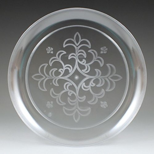 Sovereign Clear Plastic Plates Floral Etched 625" (35 Per Pack)